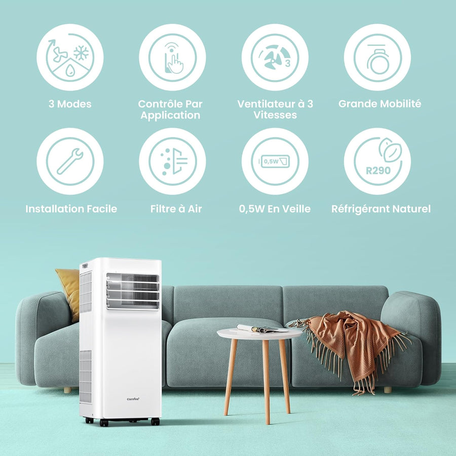 COMFEE' Climatiseur Mobile 7000 BTU — Contrôle App