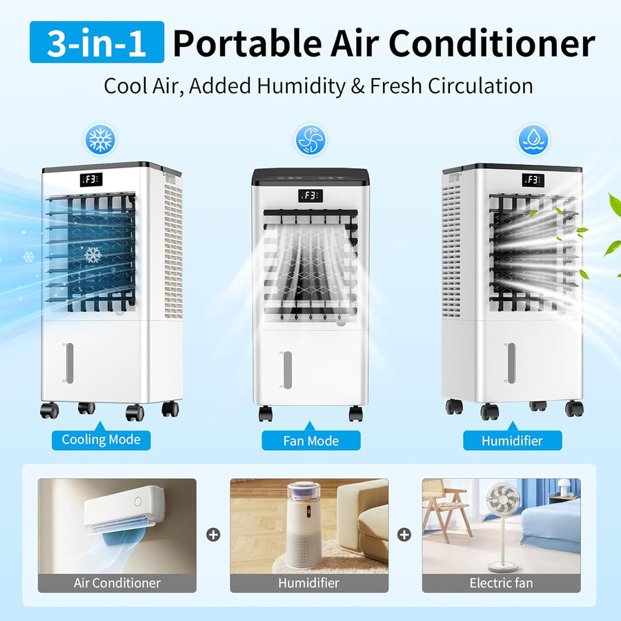 EUHOMY Climatiseur Mobile 4-en-1 7000 BTU — Silencieux 48dB
