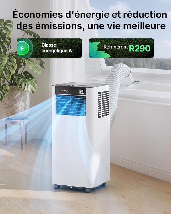 Climatiseur Mobile 7000 BTU 3-en-1 — App, 48 dB, Kit Fenêtre